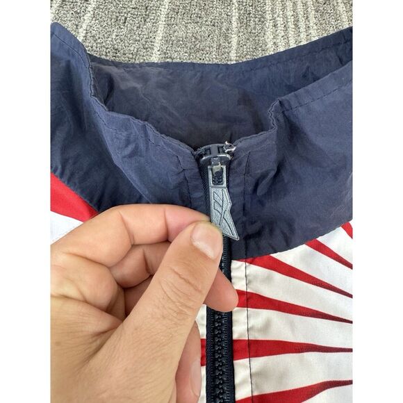 Reebok Jacket Mens XL Blue Track Jacket Vintage Rising Sun Windbreaker Full ZiP - Picture 3 of 12